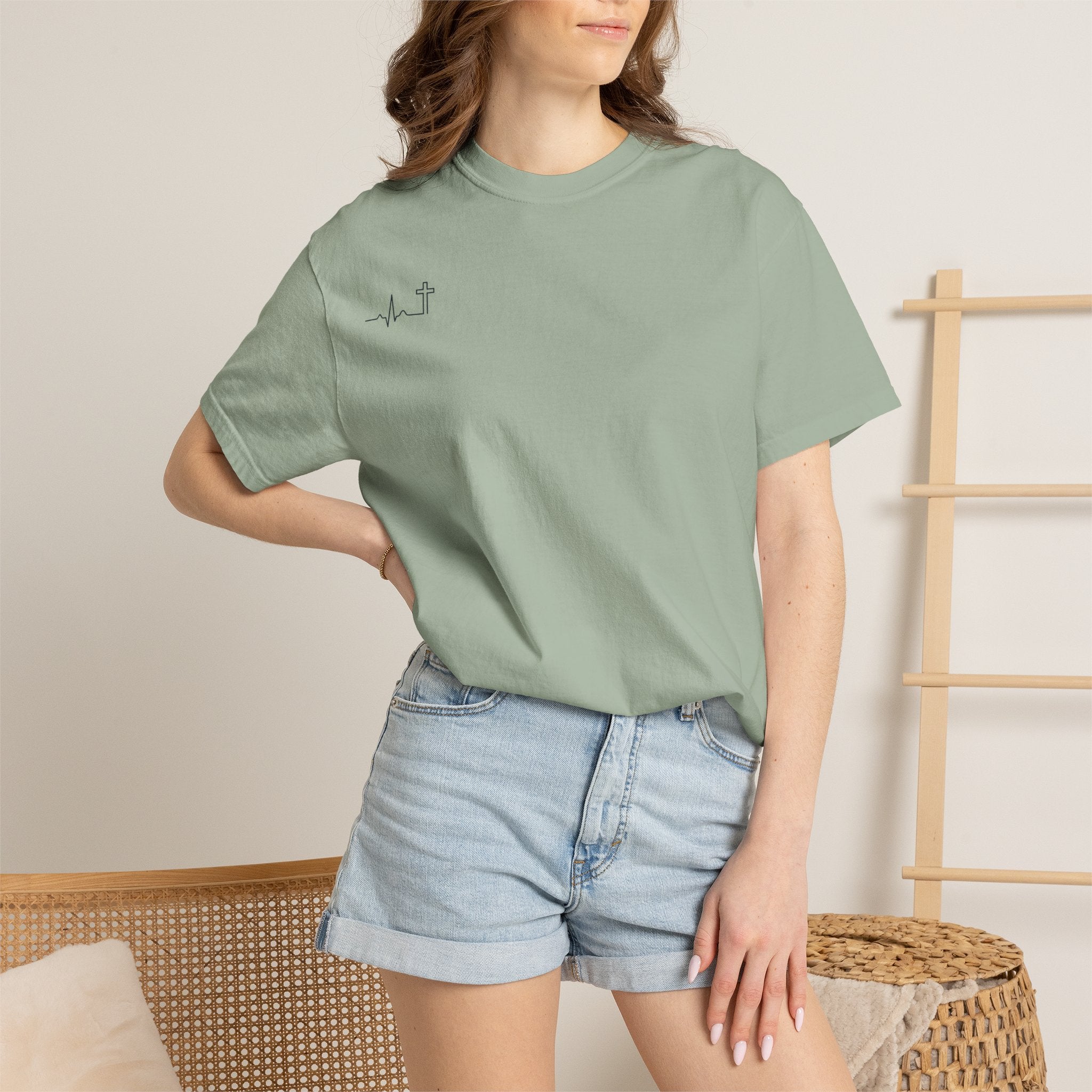 The Lord Is My Shepherd Psalm 23:1 Christian garment-dyed tee, color shown — Hallowed Supply Co.