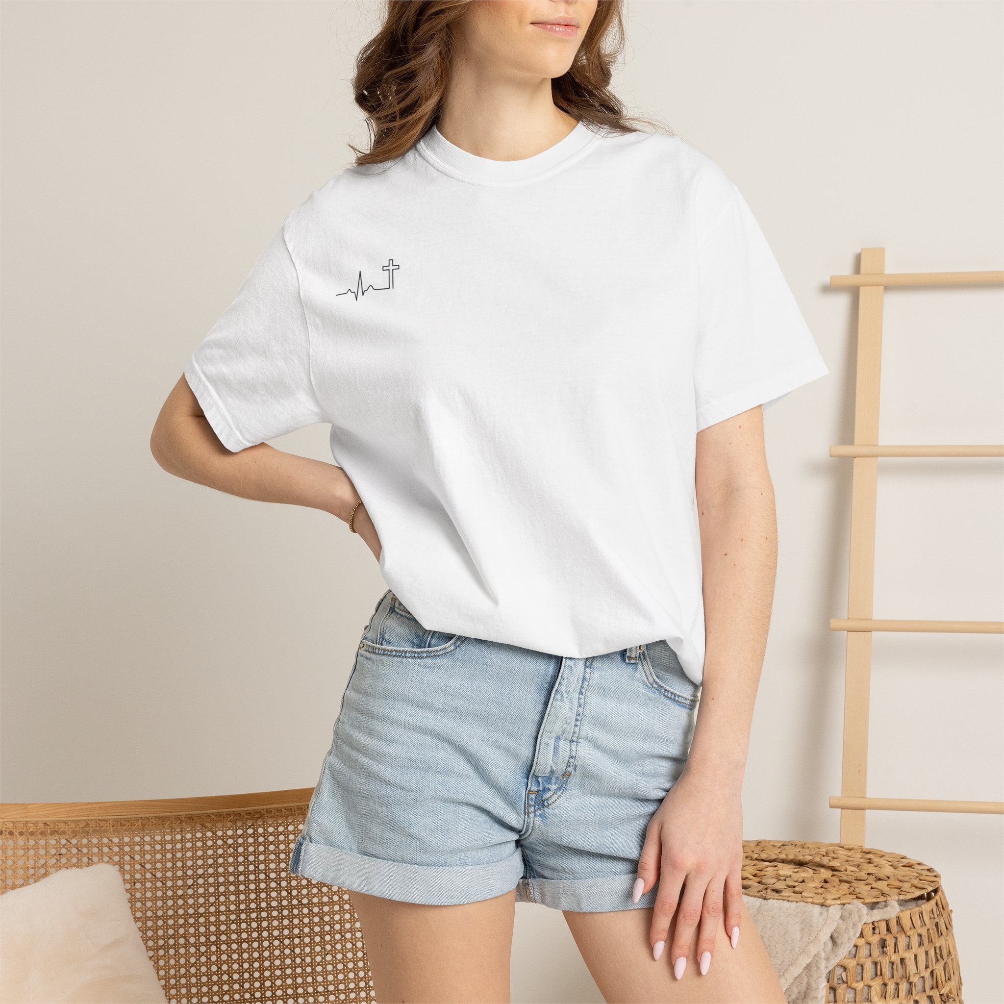The Lord Is My Shepherd Psalm 23:1 Christian garment-dyed tee, color shown — Hallowed Supply Co.