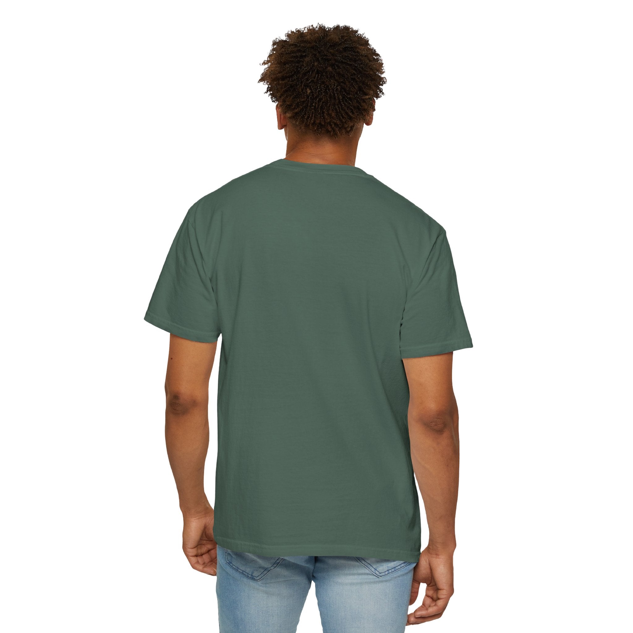 Heartbeat Cross gold minimalist Christian tee, dark color shown — Hallowed Supply Co.
