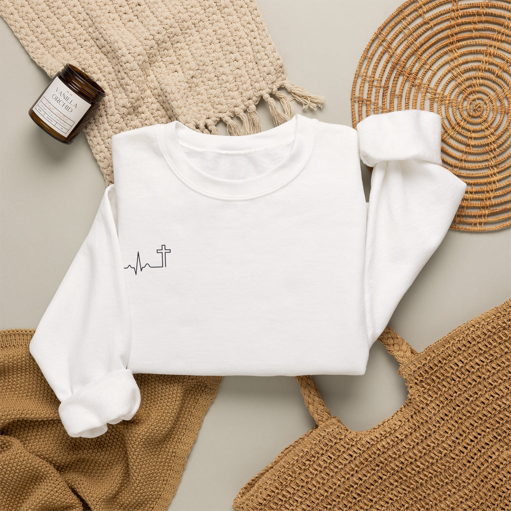 Do Not Be Afraid Joshua 1:9 Christian crewneck sweatshirt, garment color shown — Hallowed Supply Co.