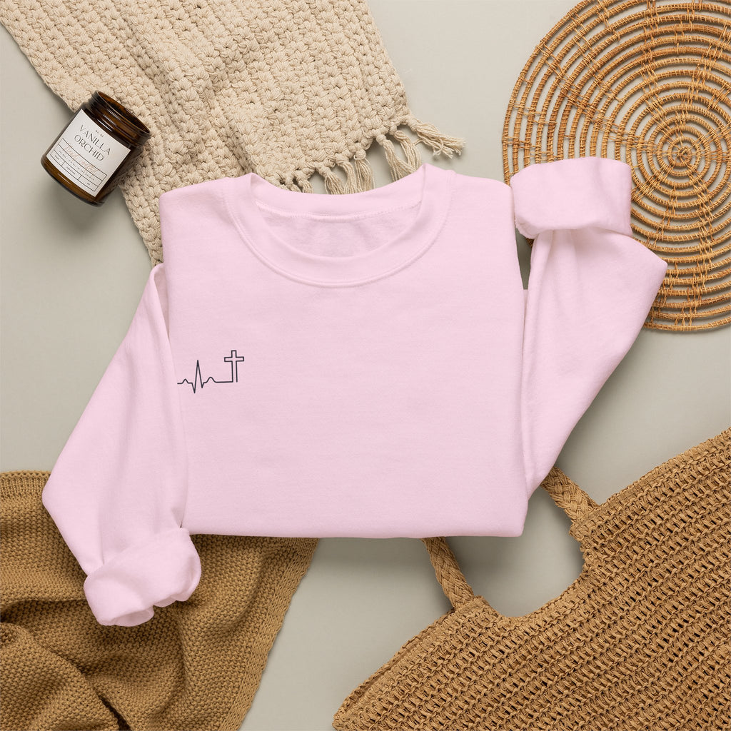 Do Not Be Afraid Joshua 1:9 Christian crewneck sweatshirt, garment color shown — Hallowed Supply Co.