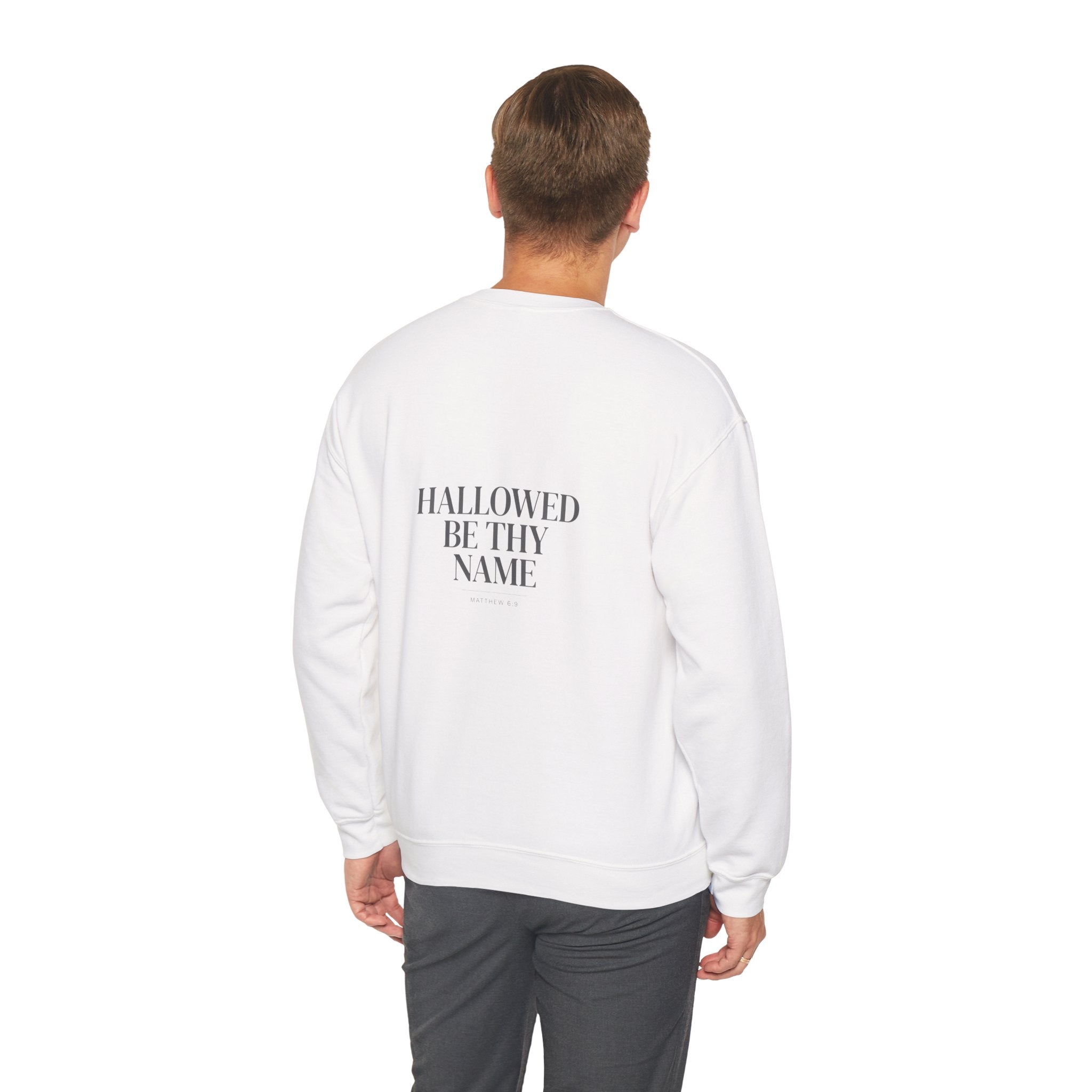 'Hallowed Be Thy Name' Heavyweight Crewneck — Matthew 6:9 (KJV)