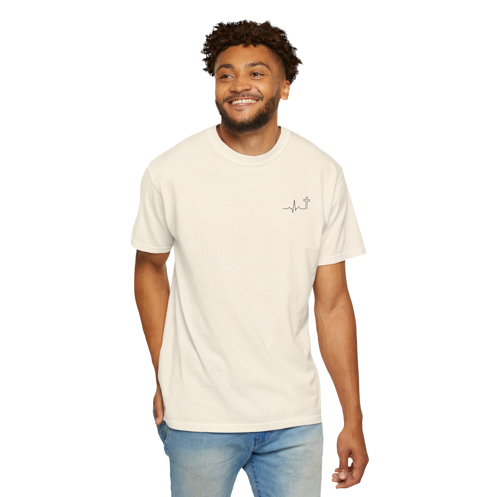 Heartbeat Cross Galatians 2:20 garment-dyed t-shirt – Hallowed Supply Co.