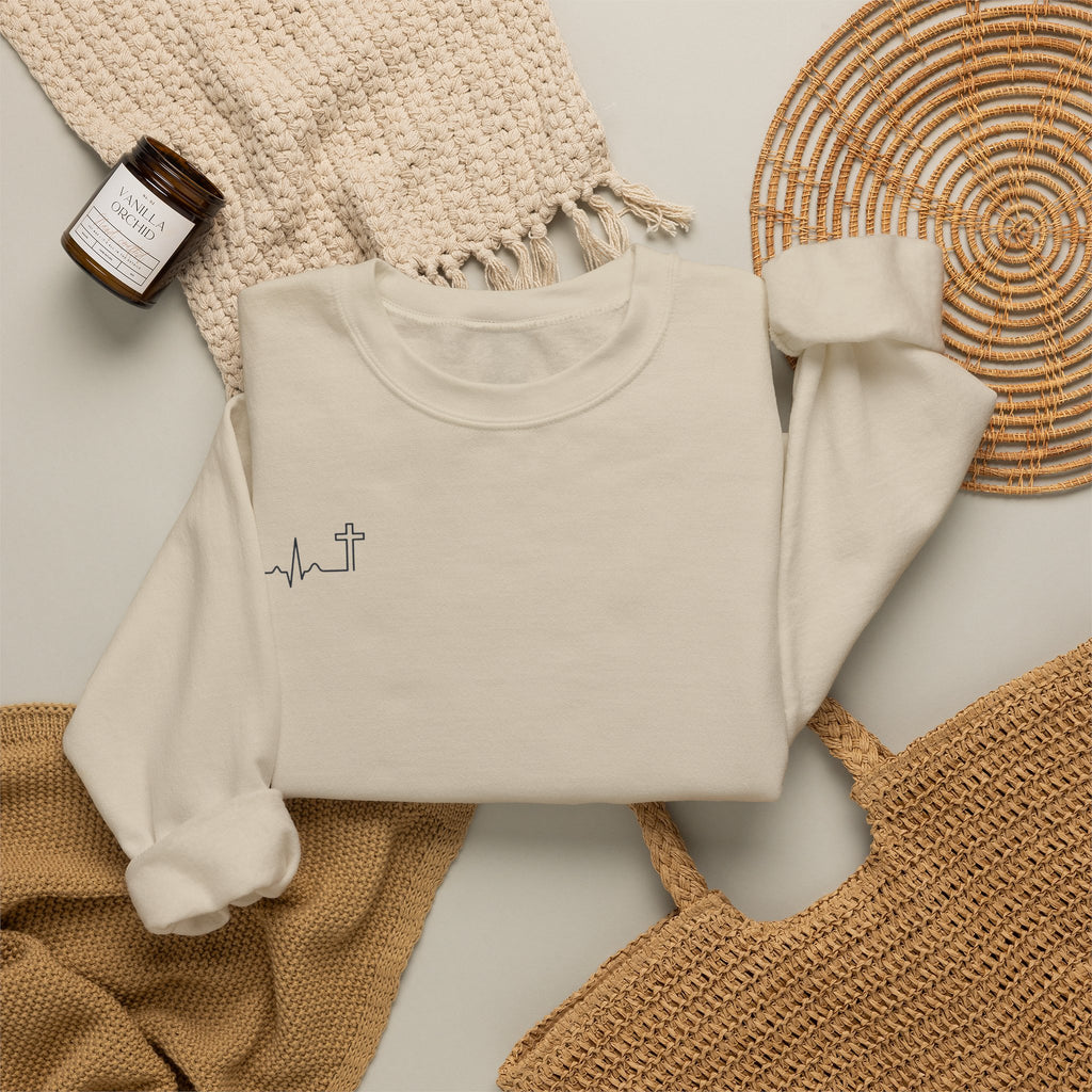 Do Not Be Afraid Joshua 1:9 Christian crewneck sweatshirt, garment color shown — Hallowed Supply Co.