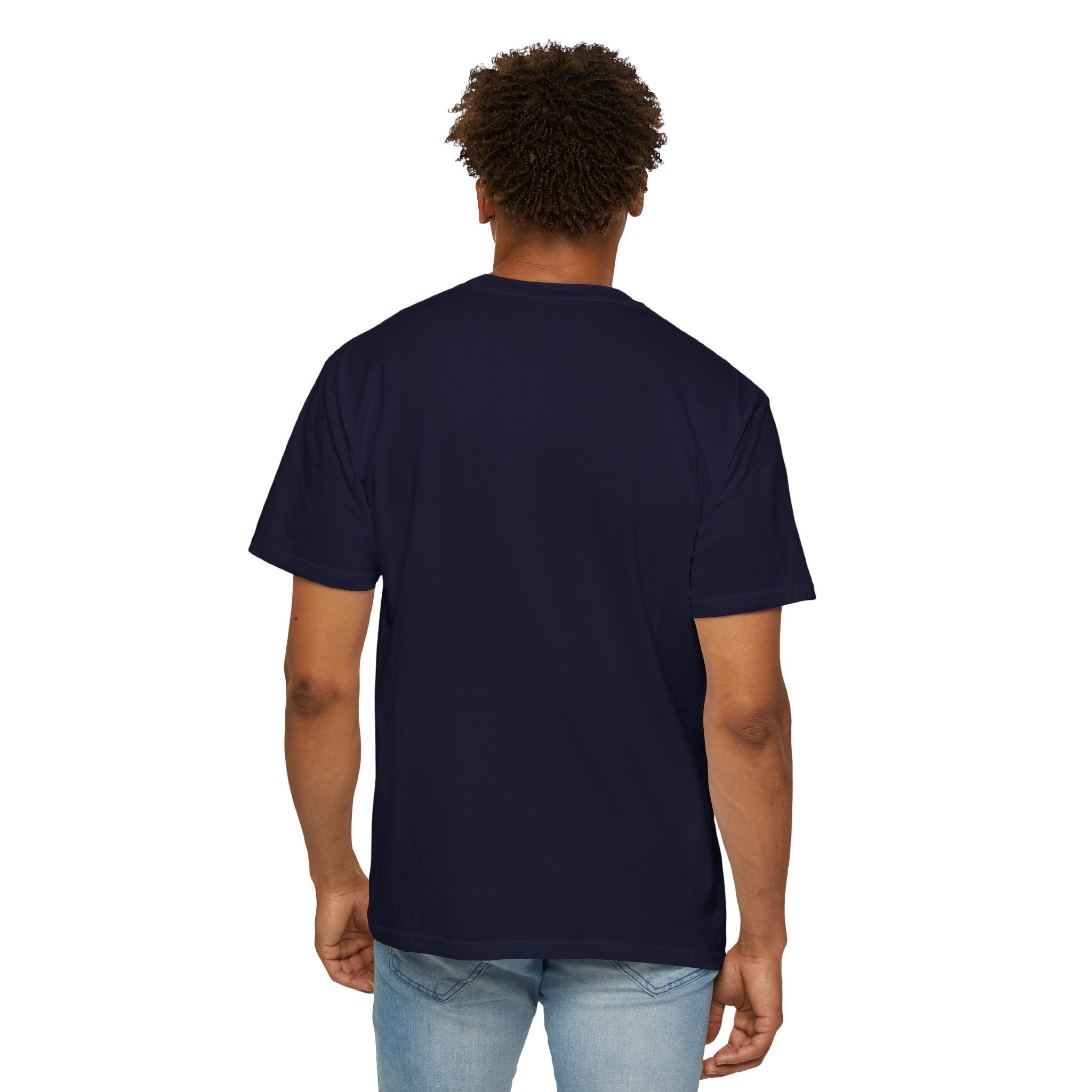 Heartbeat Cross gold minimalist Christian tee, dark color shown — Hallowed Supply Co.