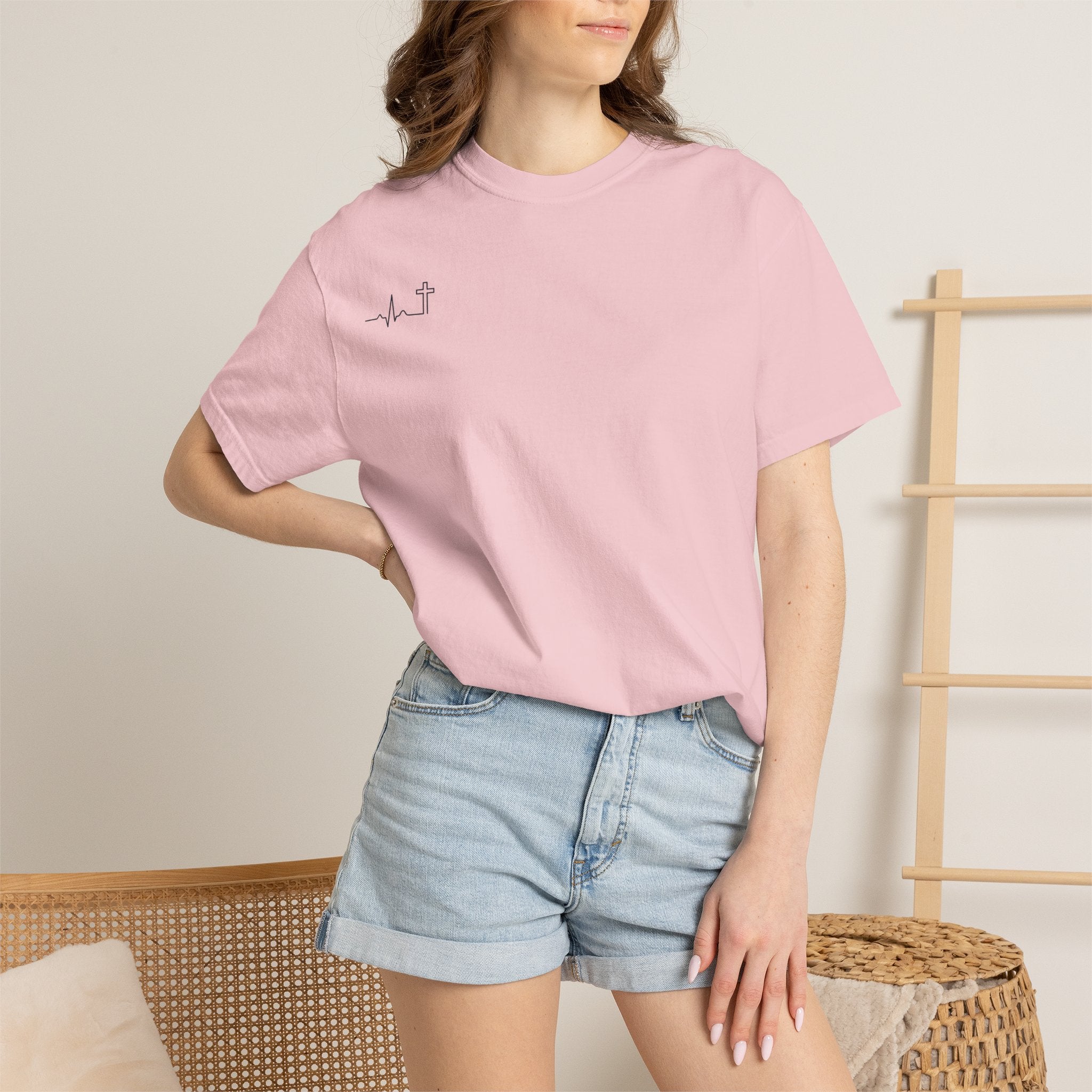 The Lord Is My Shepherd Psalm 23:1 Christian garment-dyed tee, color shown — Hallowed Supply Co.