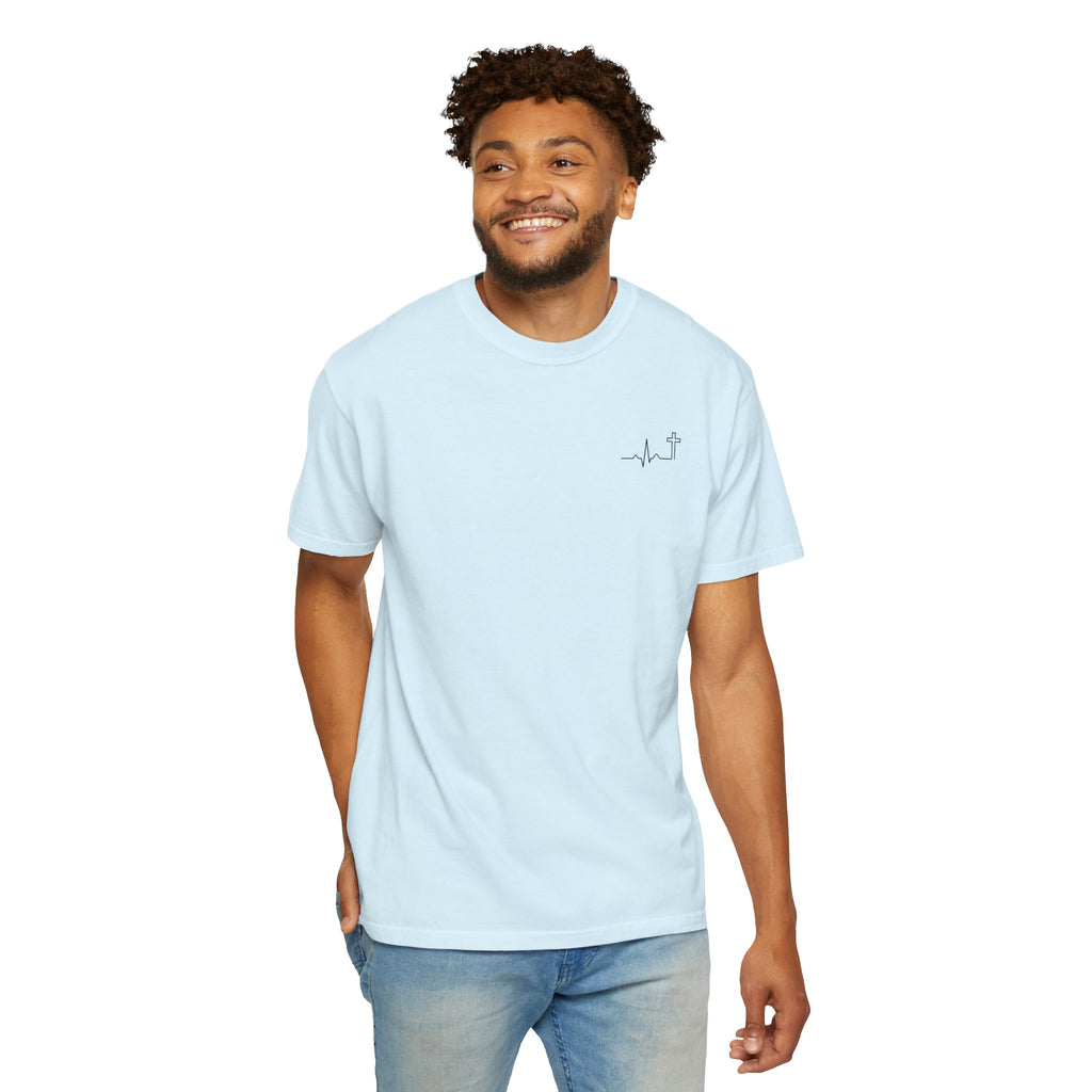 Heartbeat Cross Galatians 2:20 garment-dyed t-shirt – Hallowed Supply Co.