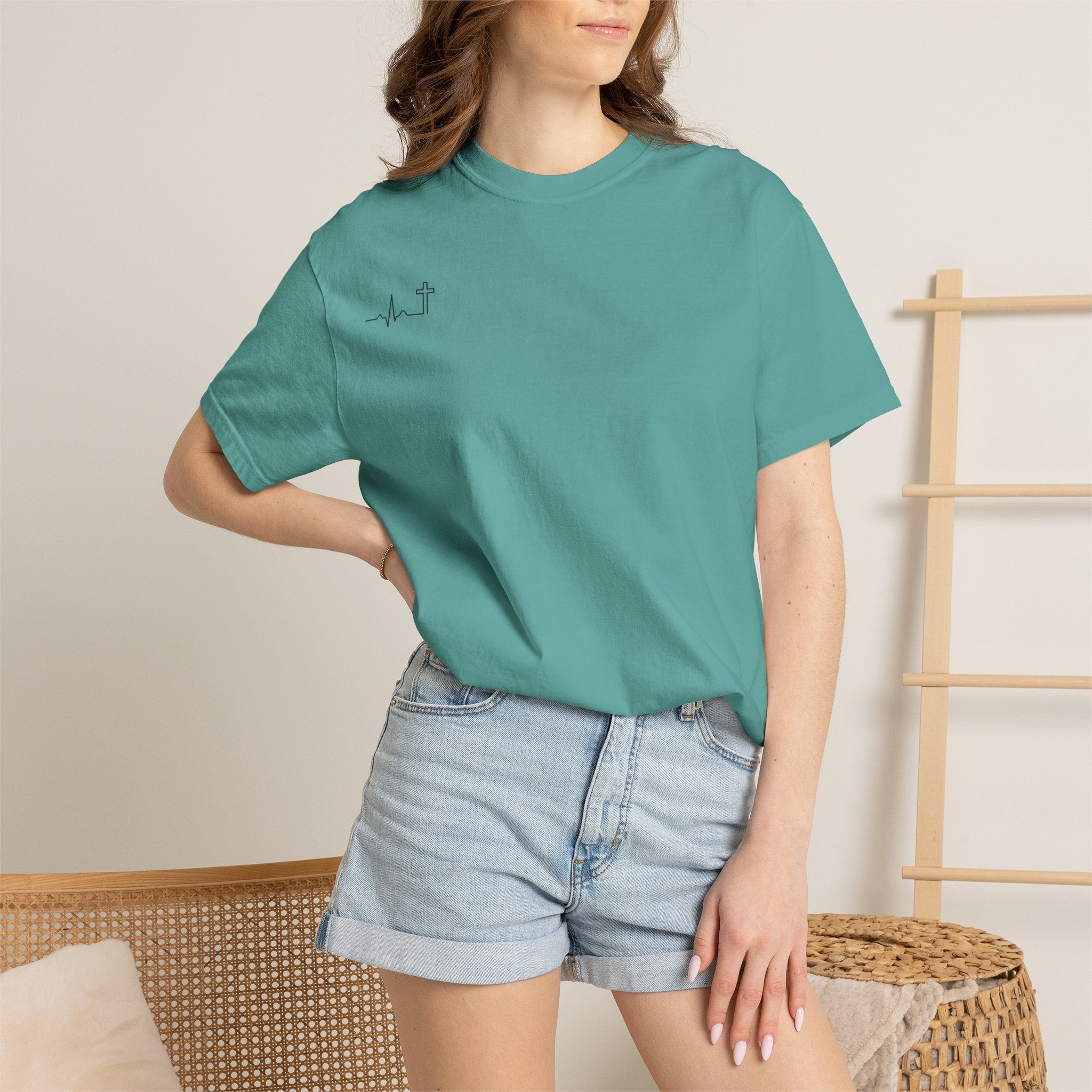 The Lord Is My Shepherd Psalm 23:1 Christian garment-dyed tee, color shown — Hallowed Supply Co.