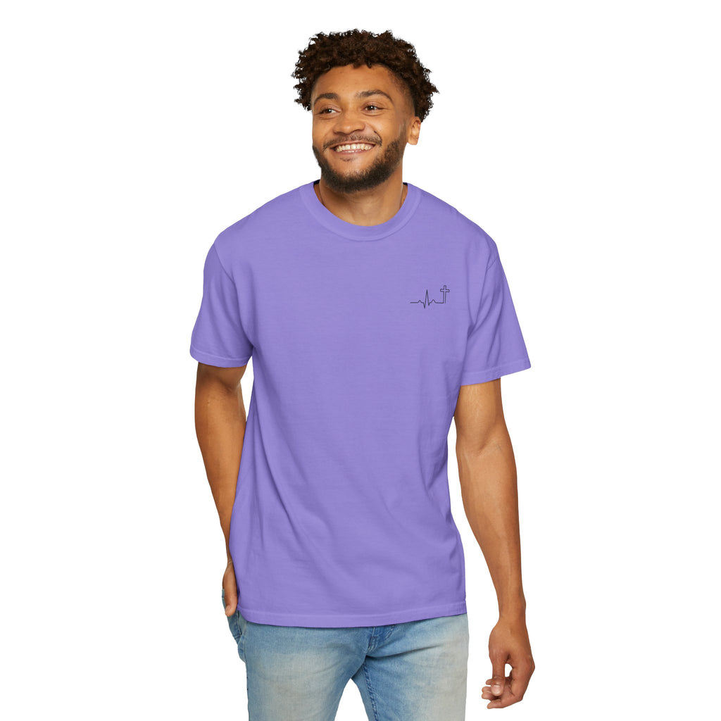 Heartbeat Cross Galatians 2:20 garment-dyed t-shirt – Hallowed Supply Co.