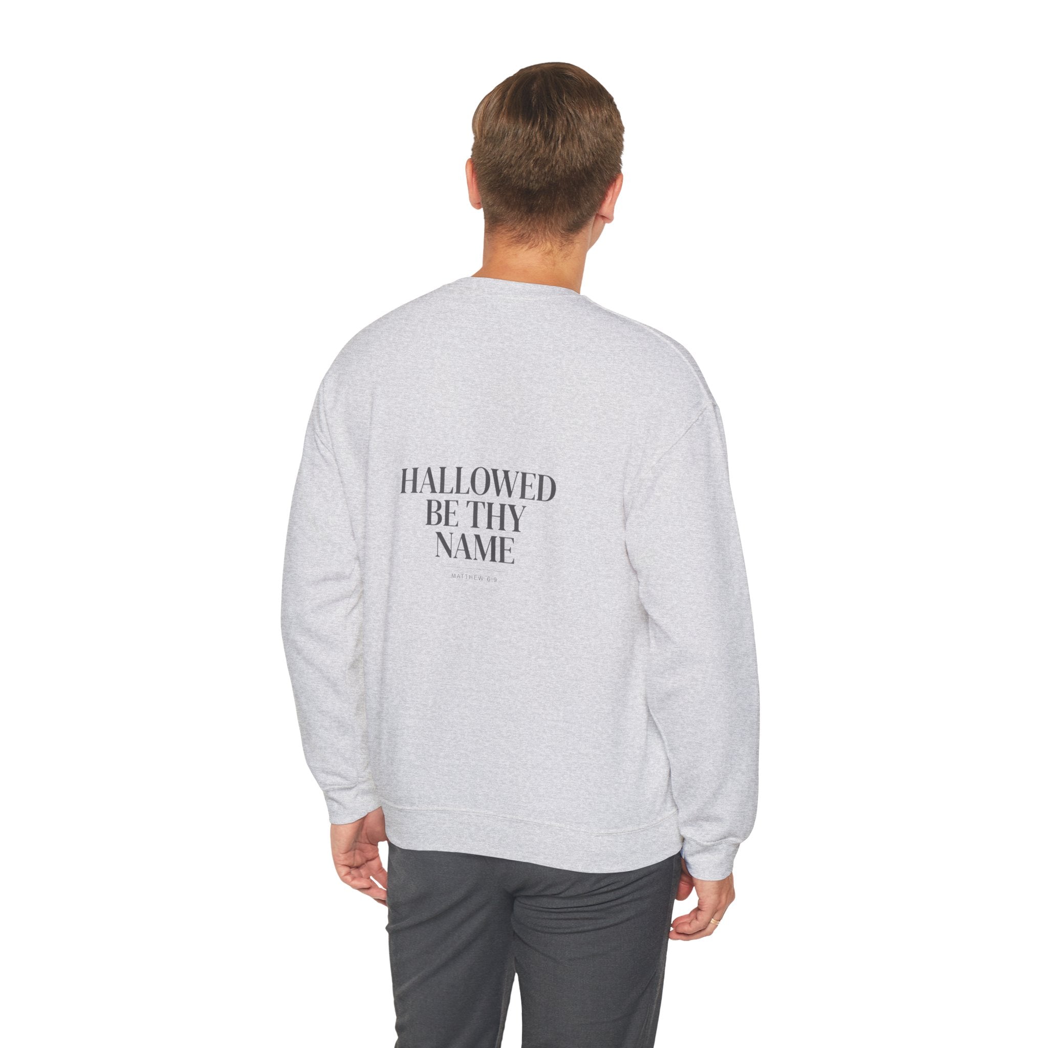 'Hallowed Be Thy Name' Heavyweight Crewneck — Matthew 6:9 (KJV)