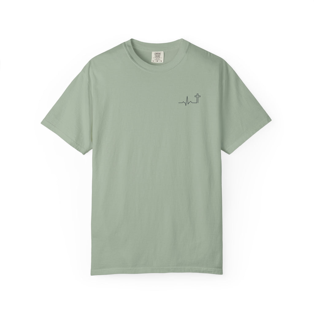 Do Not Be Afraid garment-dyed Christian t-shirt, bay blue, Joshua 1:9 (KJV) – Hallowed Supply Co.